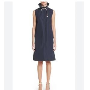 Calvin Klein 205W39NYC Ruffle Neck Poplin Dress Navy Size 4